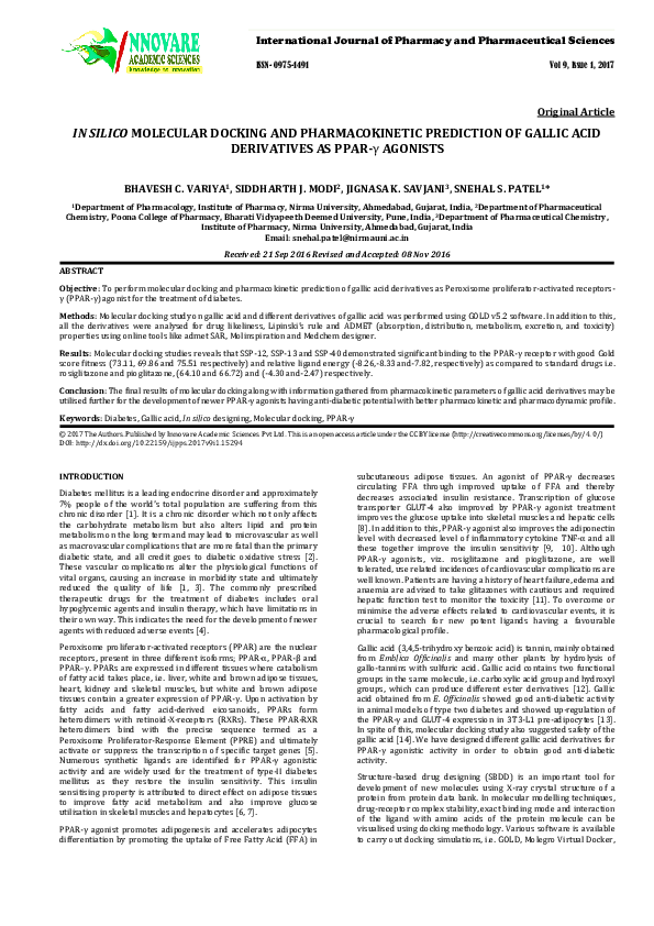 (PDF) In Silico Molecular Docking and Pharmacokinetic Prediction of ...