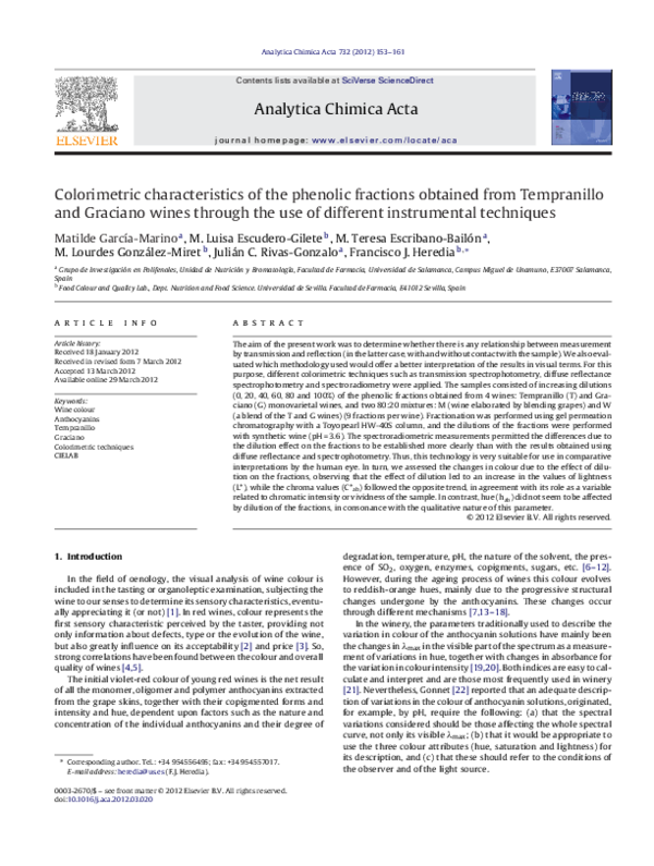 (PDF) Colorimetric characteristics of the phenolic fractions obtained ...