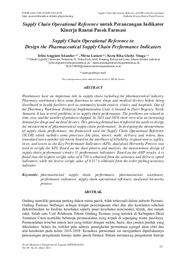 (PDF) Supply Chain Operational Reference untuk Perancangan Indikator ...