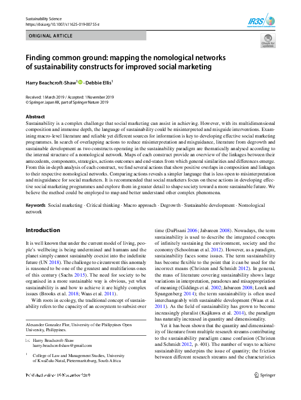 (PDF) Finding common ground: mapping the nomological networks of ...