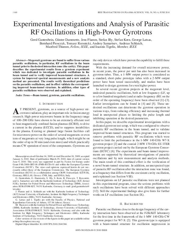 (PDF) Experimental Investigations and Analysis of Parasitic RF ...
