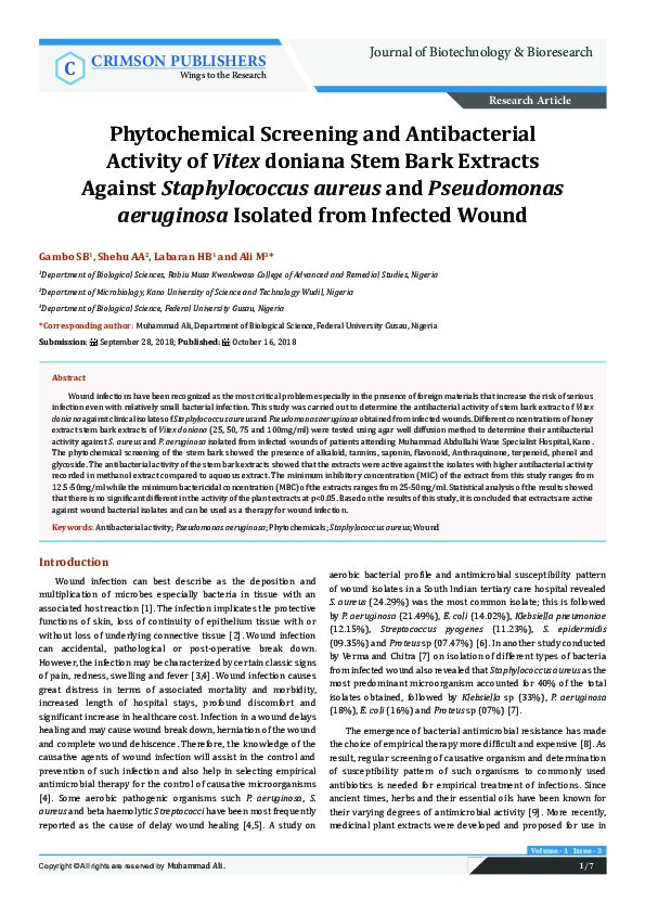 (PDF) Phytochemical Screening and Antibacterial Activity of Vitex ...