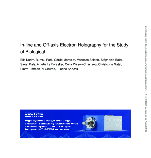 (PDF) In-line and Off-axis Electron Holography for the Study of Biological