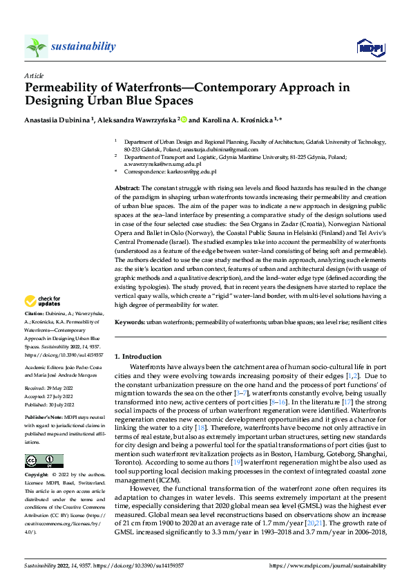 (PDF) Permeability of Waterfronts—Contemporary Approach in Designing ...
