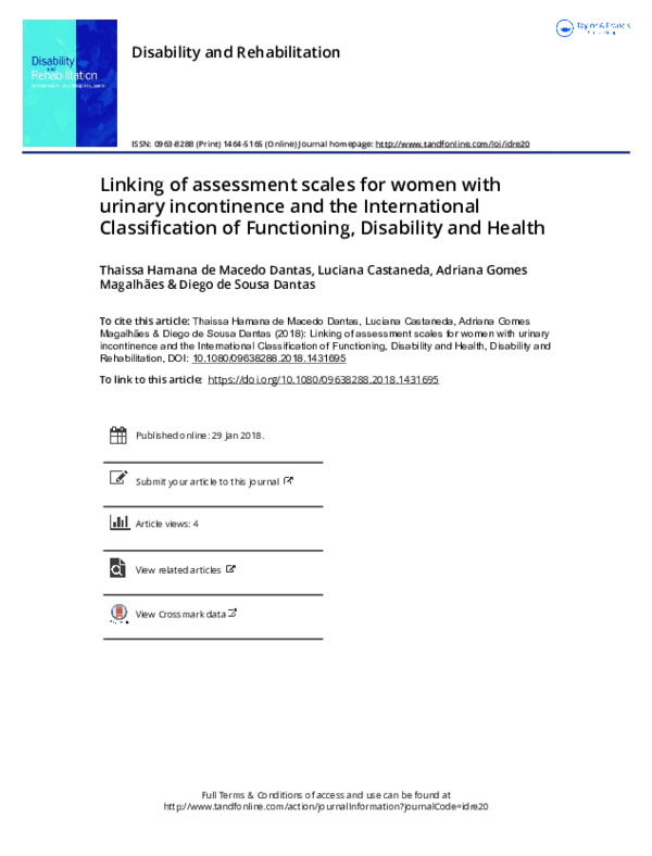 (PDF) Linking of assessment scales for women with urinary incontinence