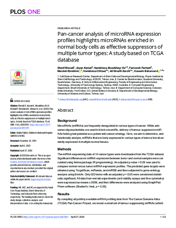 (PDF) Pan-cancer analysis of microRNA expression profiles highlights ...