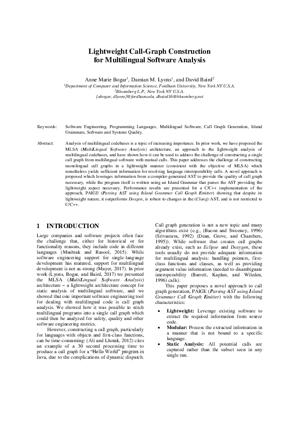 (PDF) Lightweight Call-Graph Construction for Multilingual Software ...