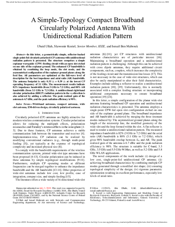 (PDF) A Simple-Topology Compact Broadband Circularly Polarized Antenna ...