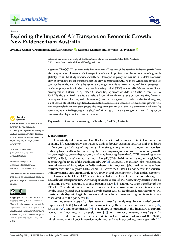 (PDF) Exploring the Impact of Air Transport on Economic Growth: New ...