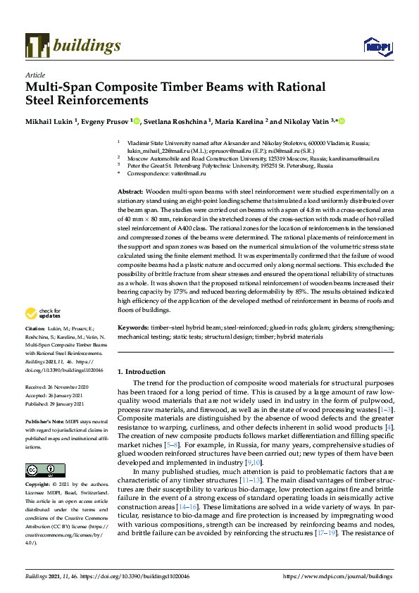 (PDF) Multi-Span Composite Timber Beams with Rational Steel Reinforcements