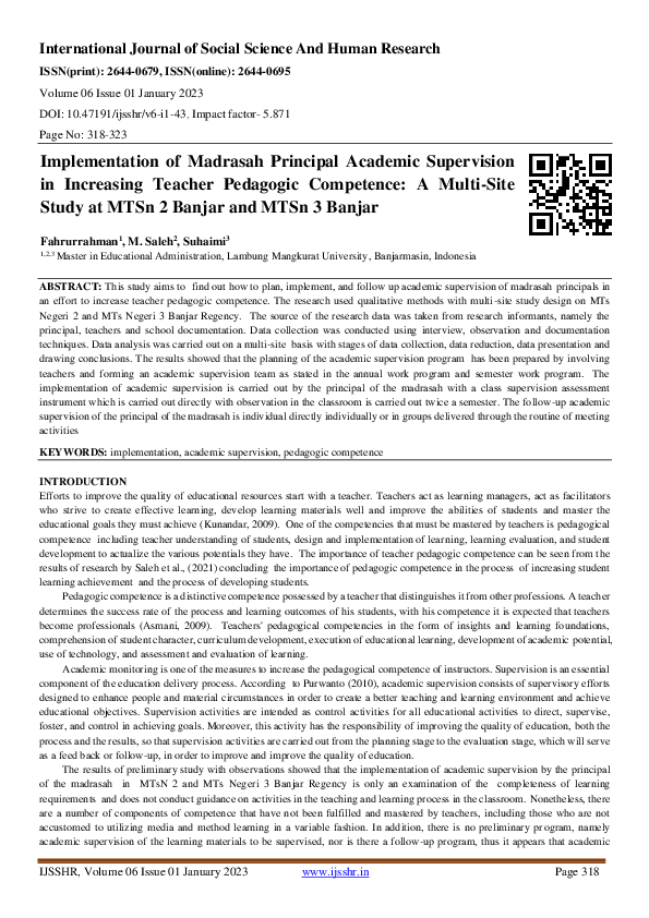 (PDF) Implementation of Madrasah Principal Academic Supervision in ...