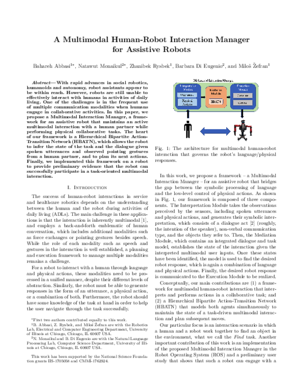 (PDF) A Multimodal Human-Robot Interaction Manager for Assistive Robots