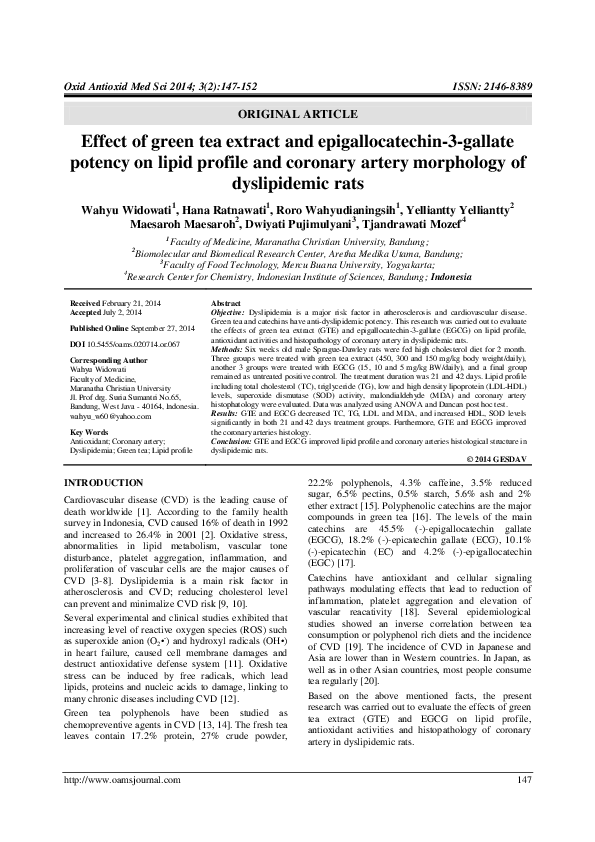 (PDF) Effect of green tea extract and epigallocatechin-3-gallate ...