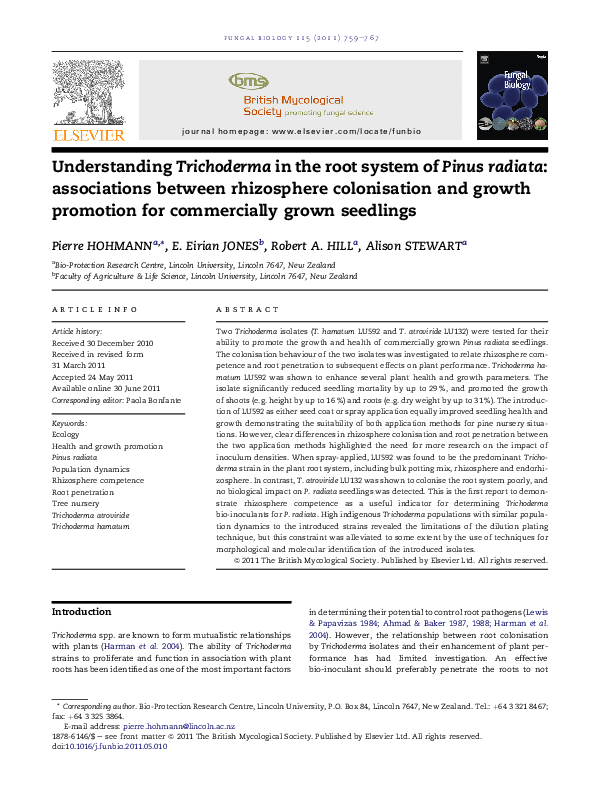 (PDF) Understanding Trichoderma in the root system of Pinus radiata ...