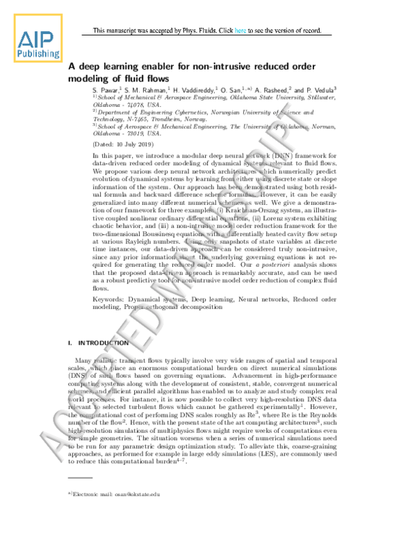 (PDF) A deep learning enabler for nonintrusive reduced order modeling ...