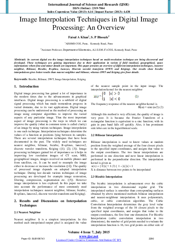 (PDF) Image Interpolation Techniques in Digital Image Processing: An ...