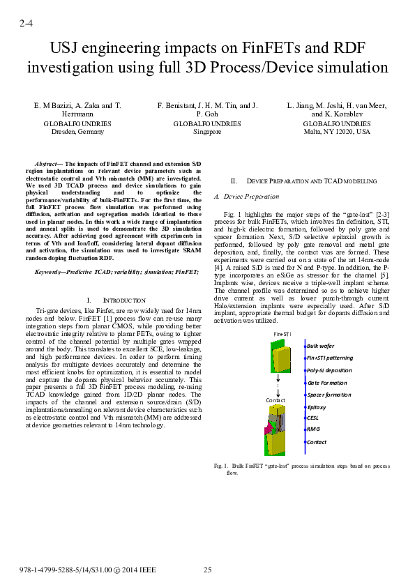 (PDF) USJ engineering impacts on FinFETs and RDF investigation using ...