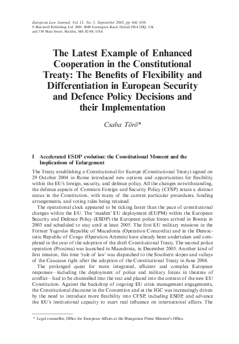 (PDF) The Latest Example of Enhanced Cooperation in the Constitutional ...