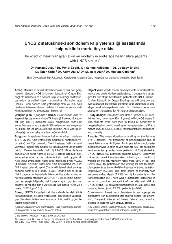 (PDF) The effect of heart transplantation on mortality in end-stage ...