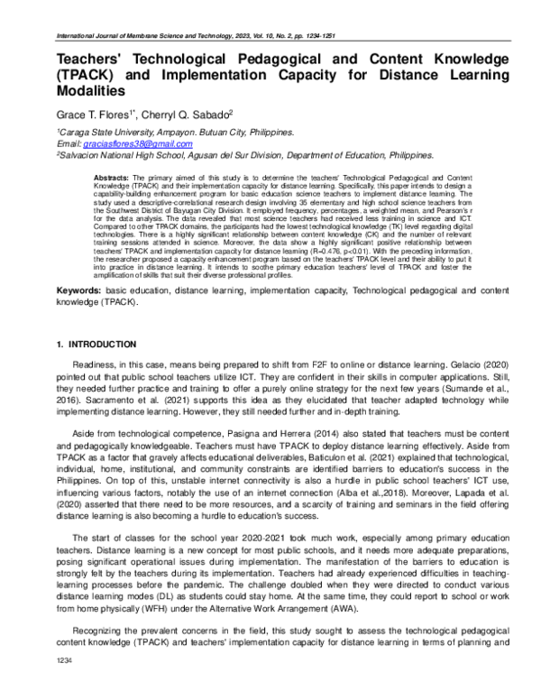 (PDF) Science Teachers' Technological Pedagogical and Content Knowledge ...