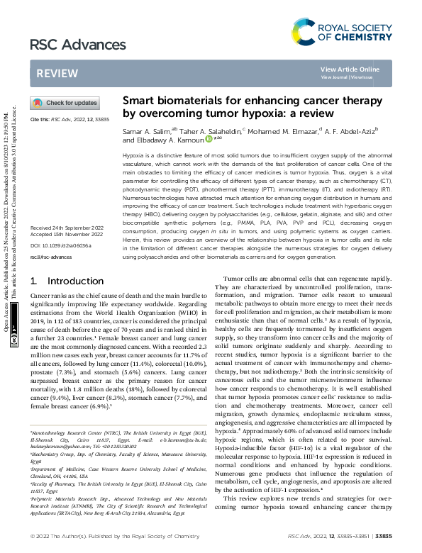(PDF) Smart biomaterials for enhancing cancer therapy by overcoming ...