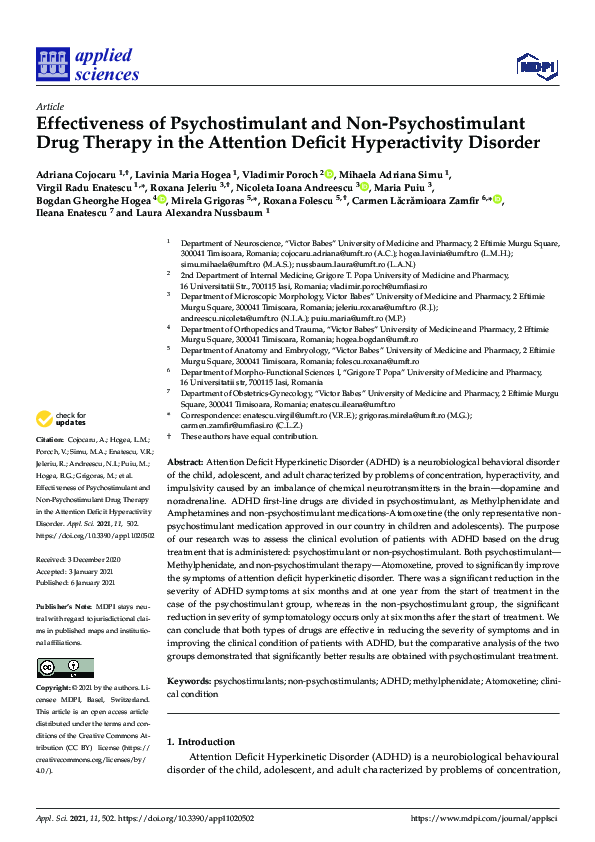 (PDF) Effectiveness of Psychostimulant and Non-Psychostimulant Drug ...