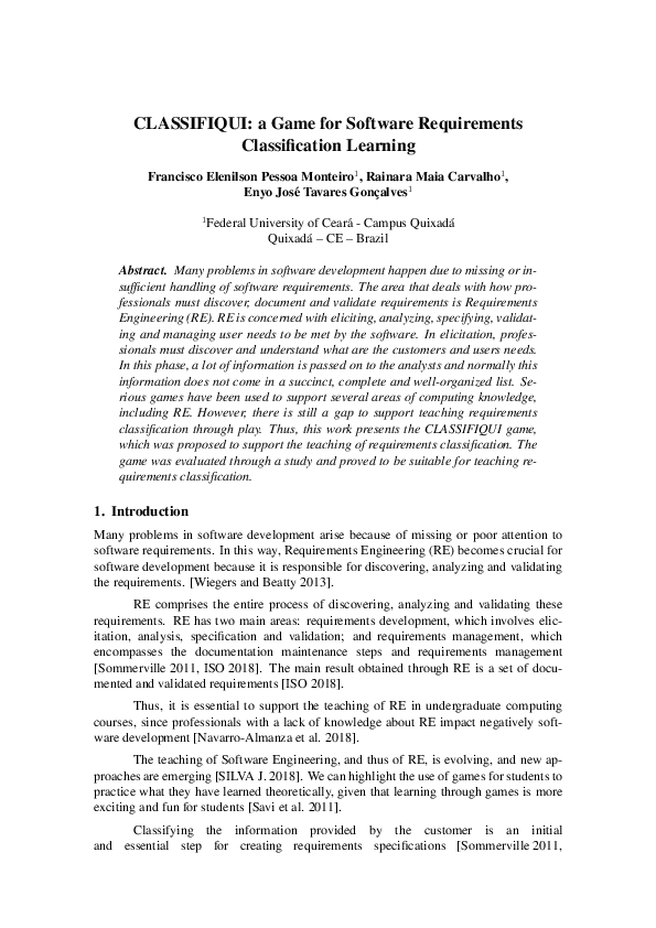 (PDF) Classifiqui: The game for software Requirements Classification ...