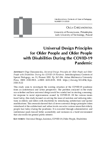 (PDF) Universal Design Principles for Older People and Older People ...