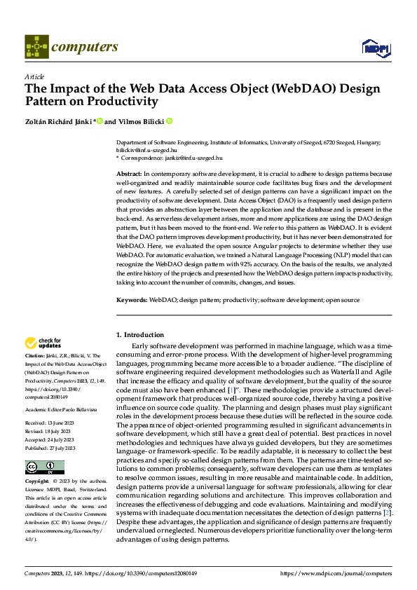 (PDF) The Impact of the Web Data Access Object (WebDAO) Design Pattern ...