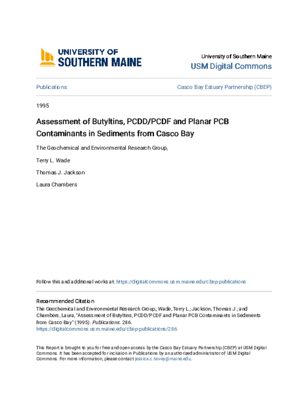 (PDF) Assessment of Butyltins, PCDD/PCDF and Planar PCB Contaminants in ...