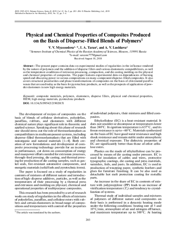 (PDF) Physical and Chemical Properties of Composites Produced on the ...