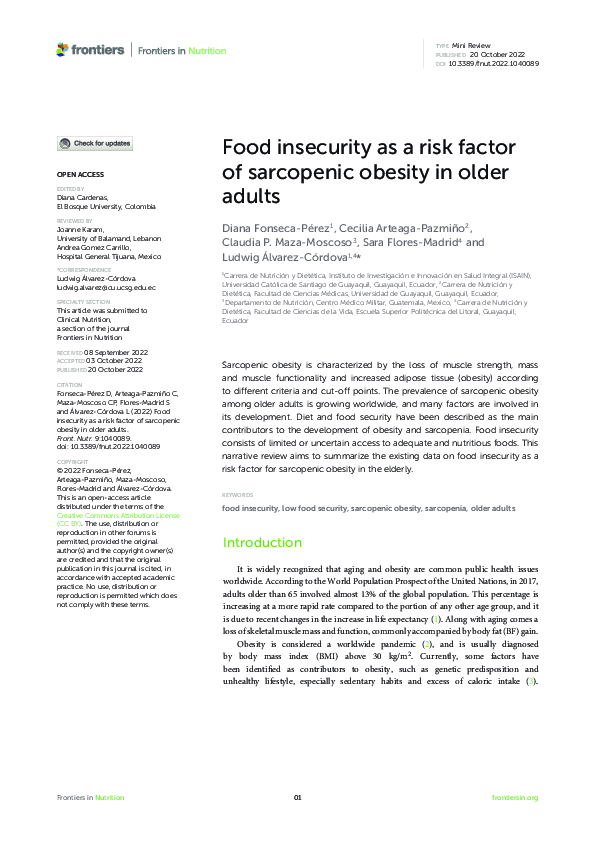 (PDF) Food insecurity as a risk factor of sarcopenic obesity in older ...