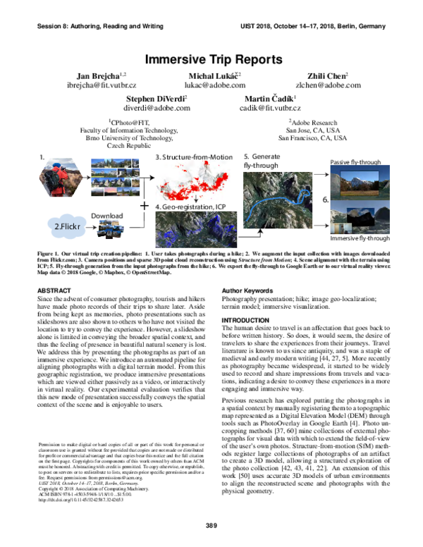 Pdf Immersive Trip Reports