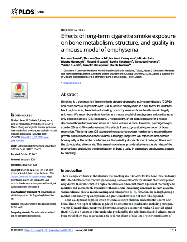 (PDF) Effects of long-term cigarette smoke exposure on bone metabolism ...