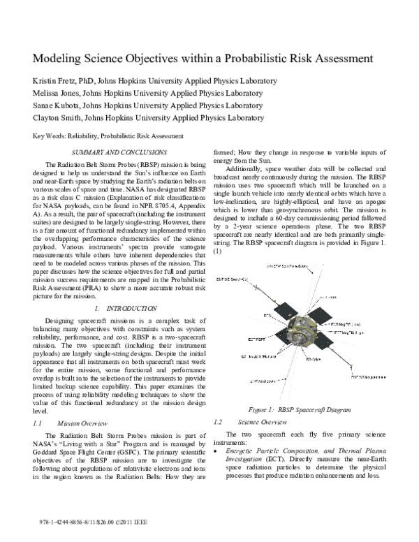 (PDF) Modeling science objectives within a probabilistic risk assessment