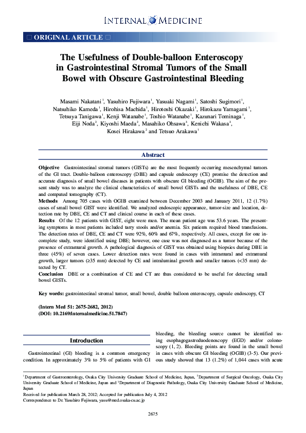 (PDF) The Usefulness of Double-balloon Enteroscopy in Gastrointestinal ...