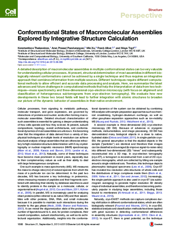 (PDF) Conformational States of macromolecular assemblies explored by ...