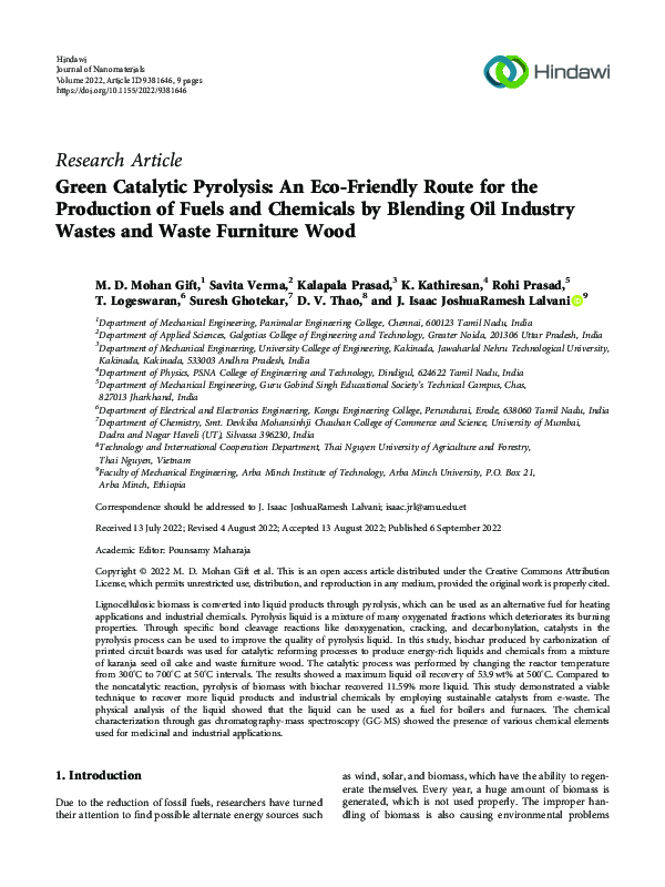 (PDF) Green Catalytic Pyrolysis: An Eco-Friendly Route for the ...
