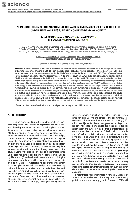 (PDF) Numerical Study of the Mechanical Behaviour and Damage of FGM ...