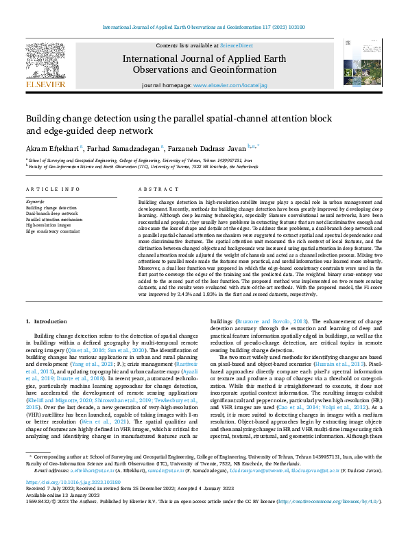 (PDF) Building change detection using the parallel spatial-channel ...