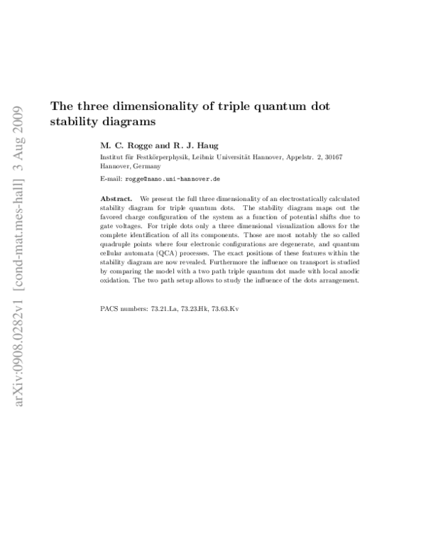 (PDF) The three dimensionality of triple quantum dot stability diagrams