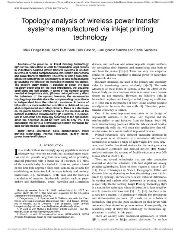 (PDF) Topology Analysis of Wireless Power Transfer Systems Manufactured ...