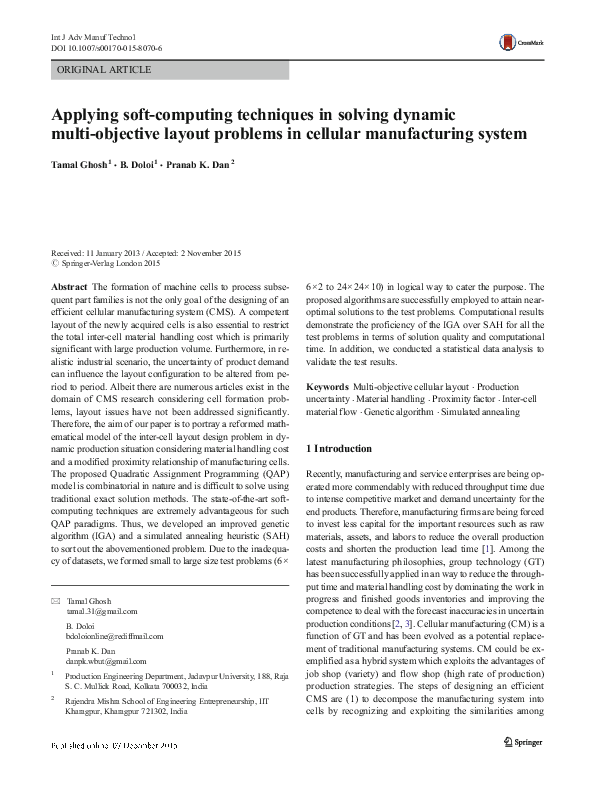 (PDF) Applying soft-computing techniques in solving dynamic multi ...