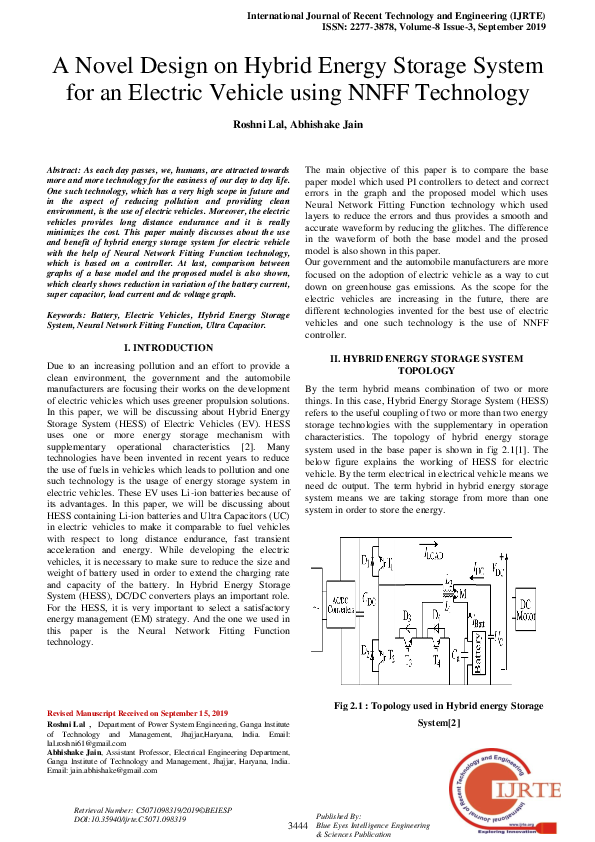 (PDF) A Novel Design on Hybrid Energy Storage System for an Electric ...