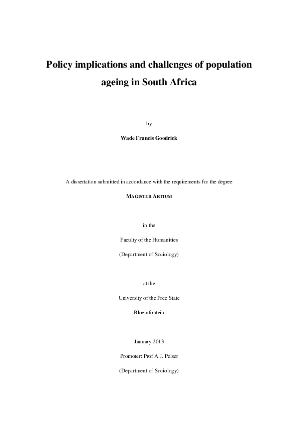 (PDF) Policy implications and challenges of population ageing in South ...