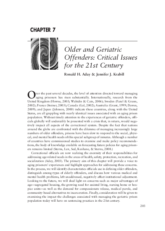 (PDF) Older and Geriatric Offenders: Critical Issues for the 21st Century