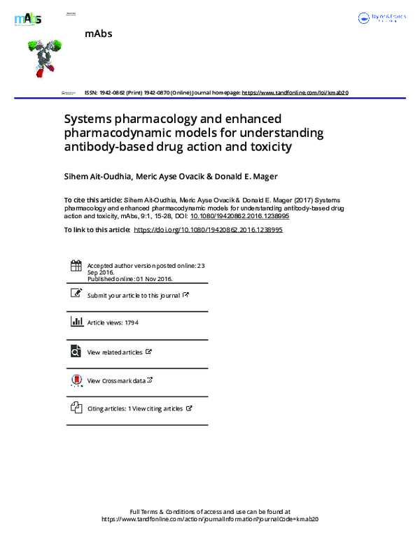 (PDF) Systems pharmacology and enhanced pharmacodynamic models for ...