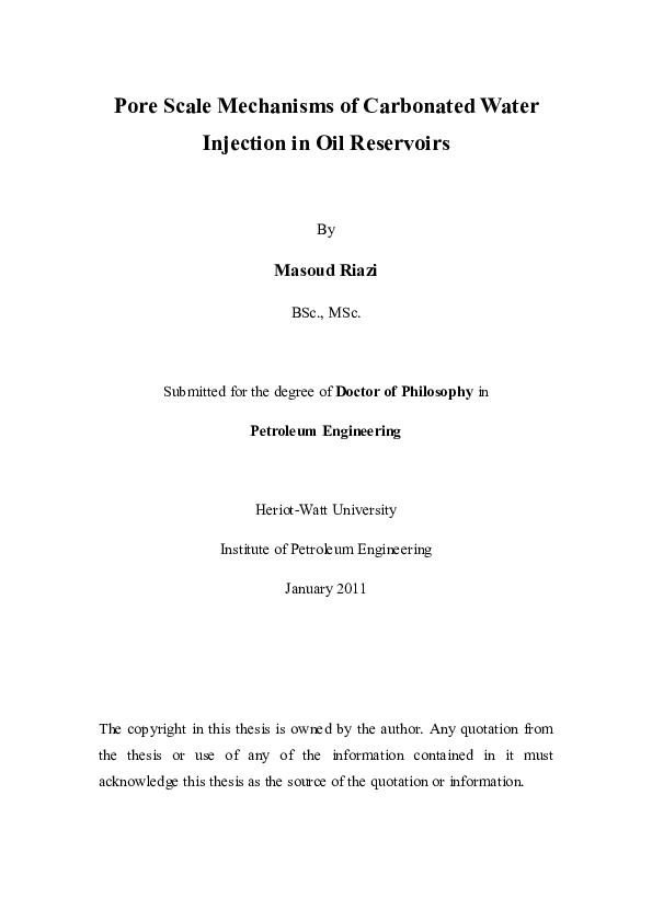 (PDF) Pore scale mechanisms of carbonated water injection in oil reservoirs