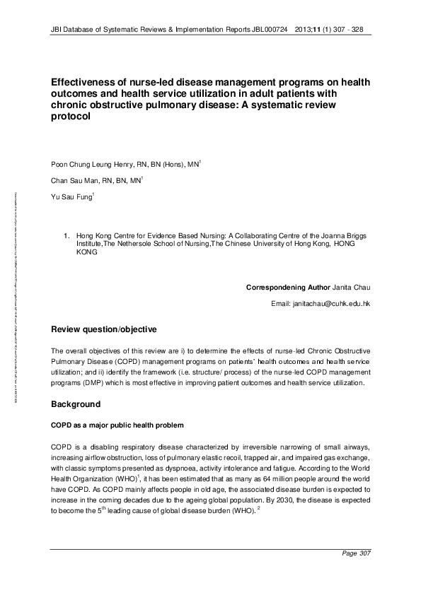 (PDF) Effectiveness of nurse-led disease management programs on health ...