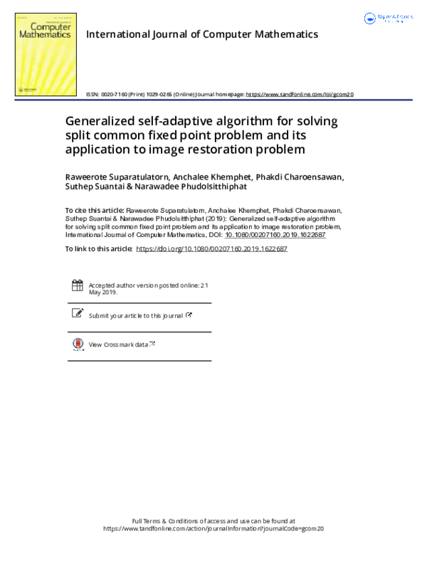 (PDF) Generalized self-adaptive algorithm for solving split common ...